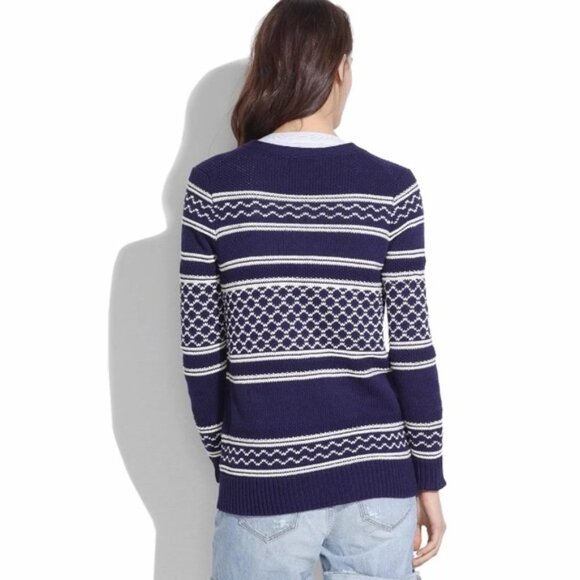 Madewell Blue Cozy Stitchway Cardigan Sweater - Picture 2 of 7